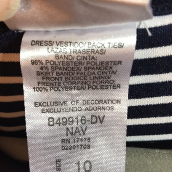 IRIS and IVY girl’s dress navy pink white stripes sleeveless belted size 10 - Picture 5 of 10